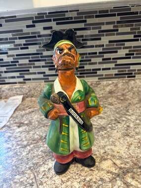 Vintage McCormick Pirate Bourbon Whiskey Decanter Ceramic Bottle